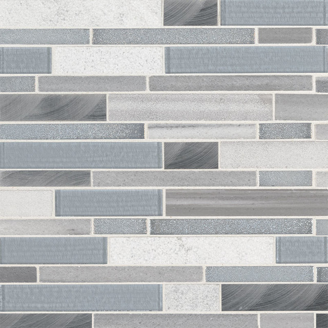 Harlow Interlocking 8mm Gray Gl Wall Tile Sample Traditional Mosaic By Tiay Harlow Interlocking 8mm Gray Gl Wall