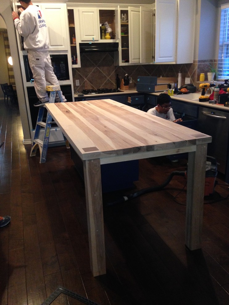 Solid Pecan Table and Paint Cabinets