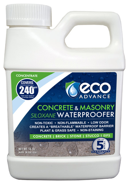 Eco Advance Concrete, Masonry Siloxane Waterproofer, Liquid Concentrate, 16 oz