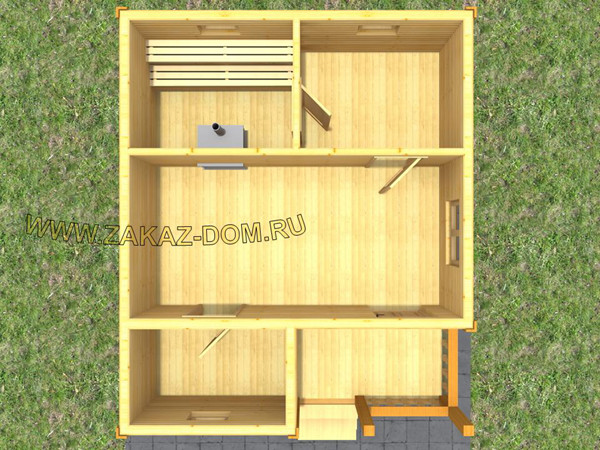 Баня из профилированного бруса (5х6 м) - Проект № Б-18