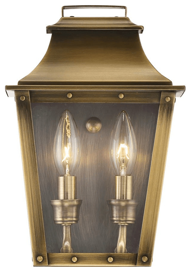 Coventry 2Light Aged Brass Pocket Wall Light Transitional Wall