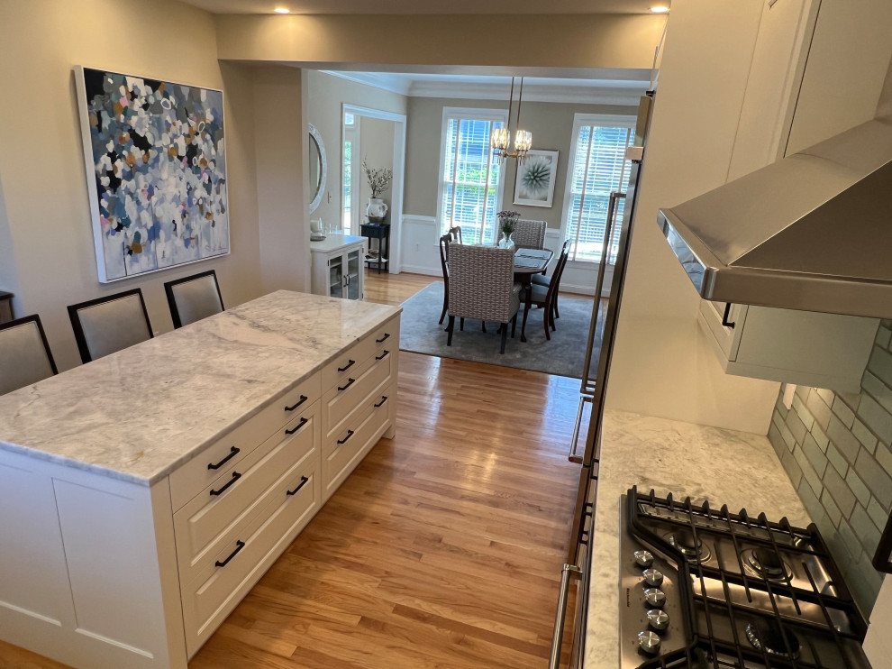 The kitchen was opened up to an adjacent dining space.