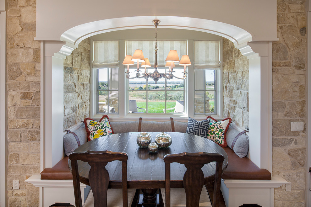 Photo of a dining room in Omaha with beige walls.