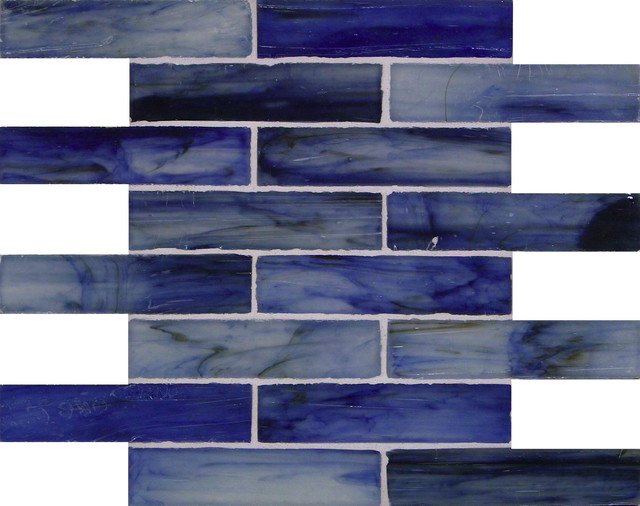 Pacific Blue 1 3/8" x 6" Blue Pool Frosted Glass