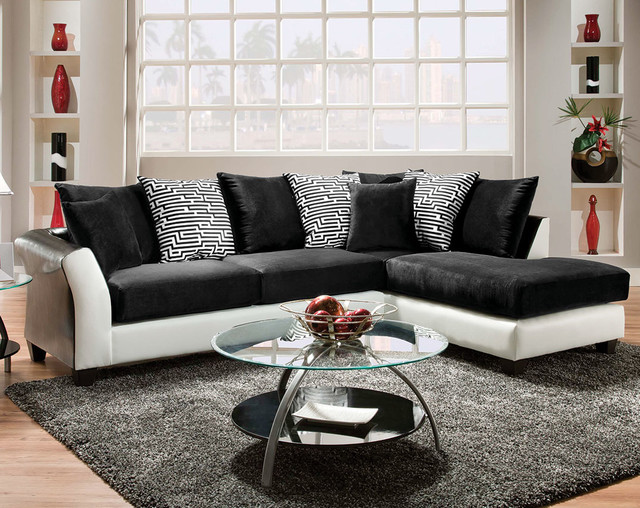 Zigzag Two Piece Sectional Sofa Modern Living Room Columbus