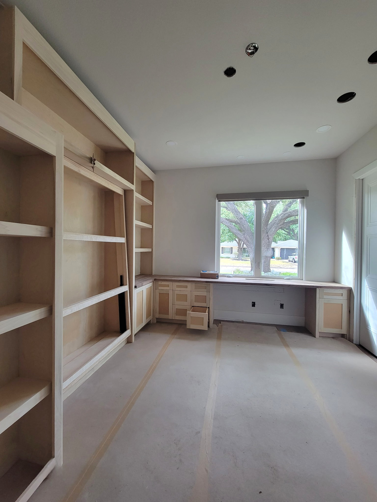 CUSTOM BUILT IN MURPHY BED / BOOKSHELF AND DESK