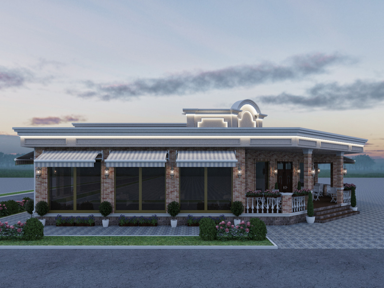 Архитектура здания для ресторана