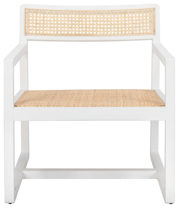Vance Cane Accent Chair White / Natural Tropical Armchairs And