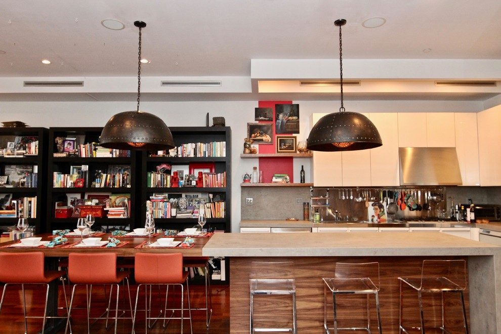 Huge eclectic kitchen photo in New York