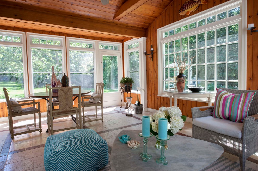 This is an example of a country sunroom in New York.