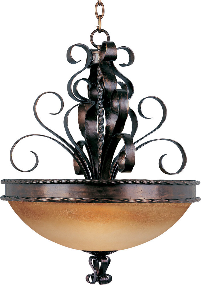 Aspen 3-Light Invert Bowl Pendant, Oil Rubbed Bronze