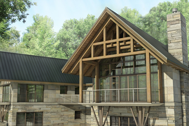 Traders Point Clearing rustic-rendering