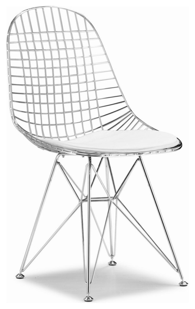 Zuo Mesh Dining Chair in Chrome [Set of 2]
