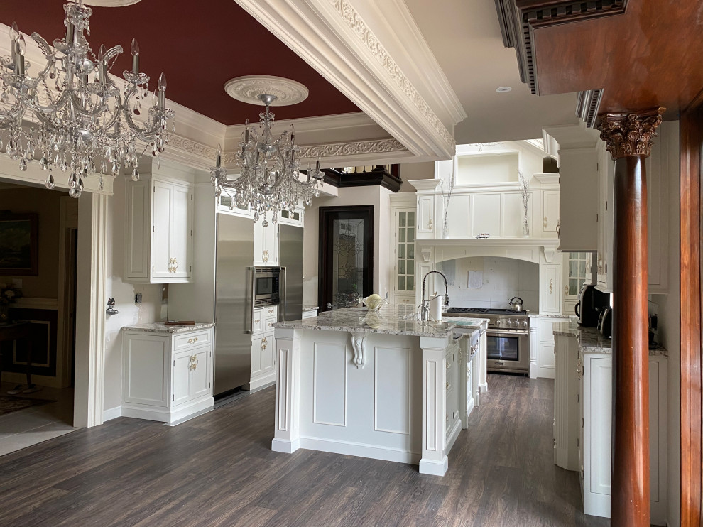 Traditional Inset Kitchen Traditional White Inset Cabinets with AMAZING Ceiling detail ...