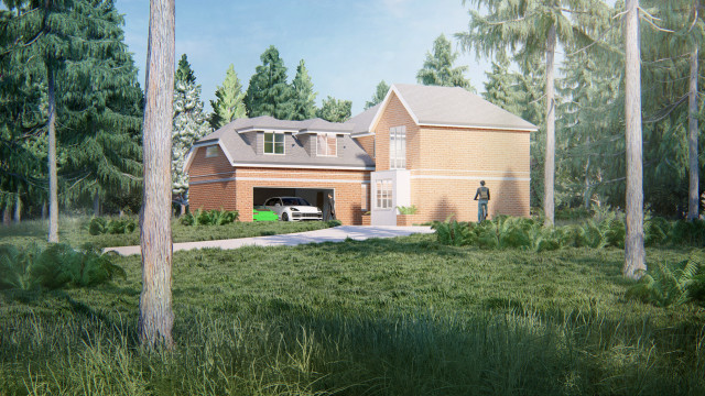 Brook Manor modern-fasad