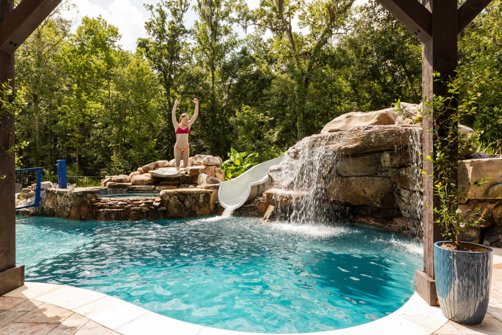 Pool - rustic pool idea in Jacksonville