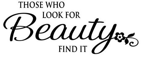 Vinyl Wall Decal ''Those Who Look For Beauty Find It.''