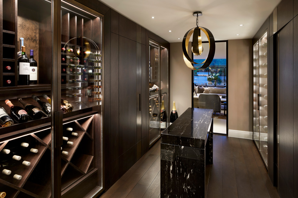 Inspiration for a contemporary wine cellar remodel in London