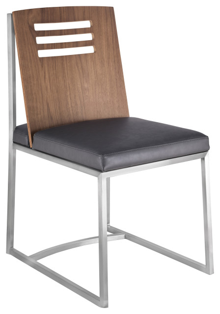 Chair Dining Inox Color Oxford Dining Chair in Brushed Stainless Steel - Set of 2 ...
