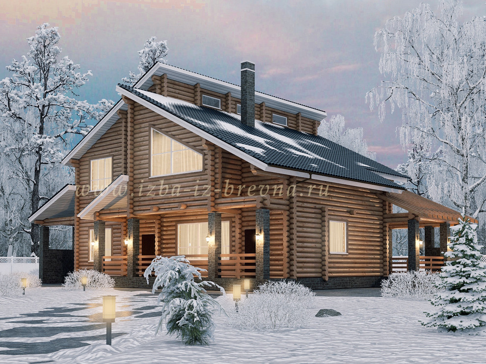 Проекты домов из оцилиндрованного бревна и профилированного бруса