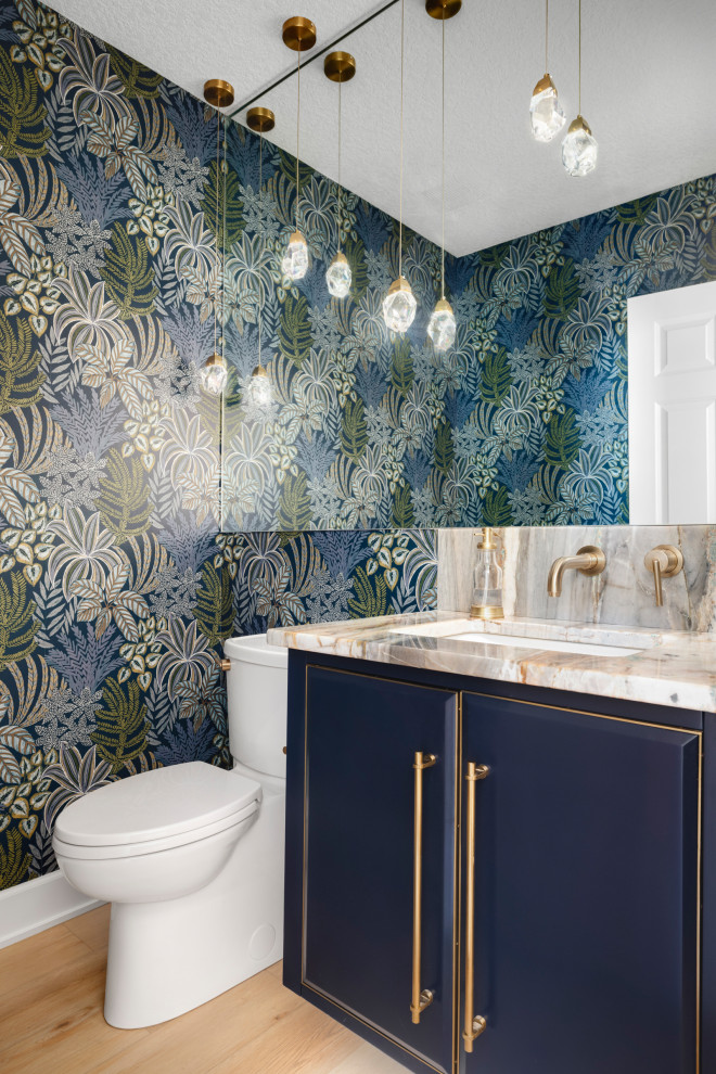 Inspiration for a transitional powder room remodel in Minneapolis