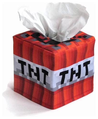 Minecraft-Inspired TNT Cube Tissue Box Cover by Snotty Bots