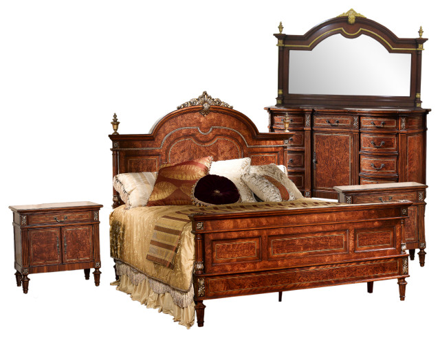 Louis California King Solid Wood 5-Piece Bedroom Set - Victorian ...