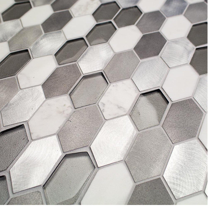 Mortar and grout for mix metal/marble backsplash please HELP!