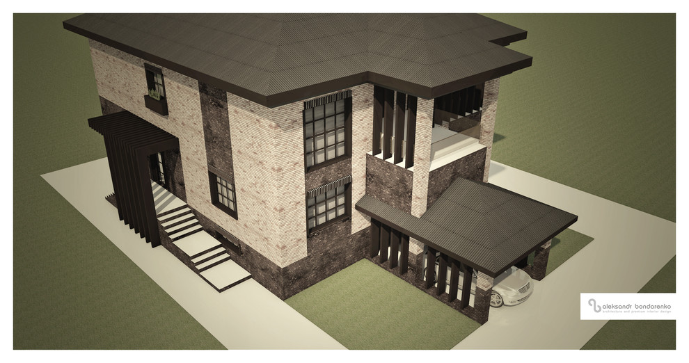 Архитектура в стиле лофт (коттедж на два хозяина в г.Краснодаре)