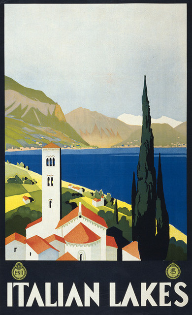 Vintage Travel Art 24/" x36/" Art on Canvas Summer in Italy