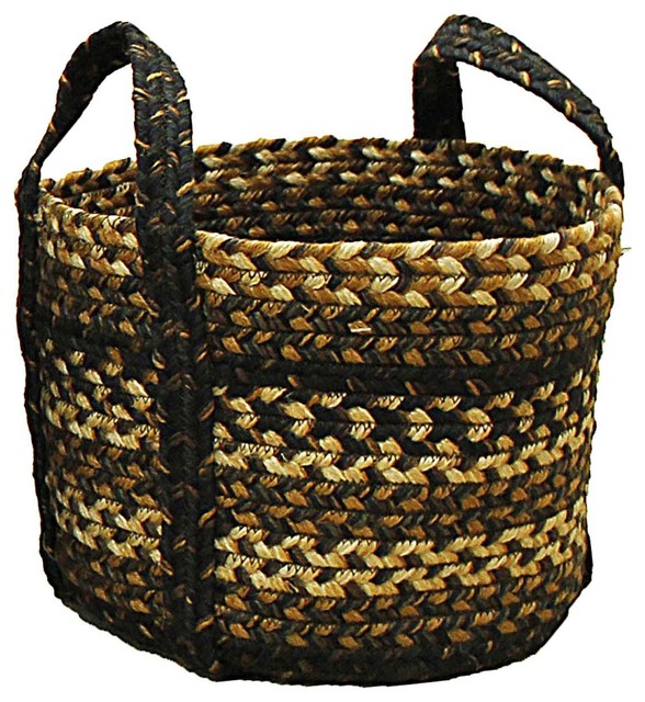 Homespice Decor Jute Braided Rugs Round Kilimanjaro Basket 9x9x7