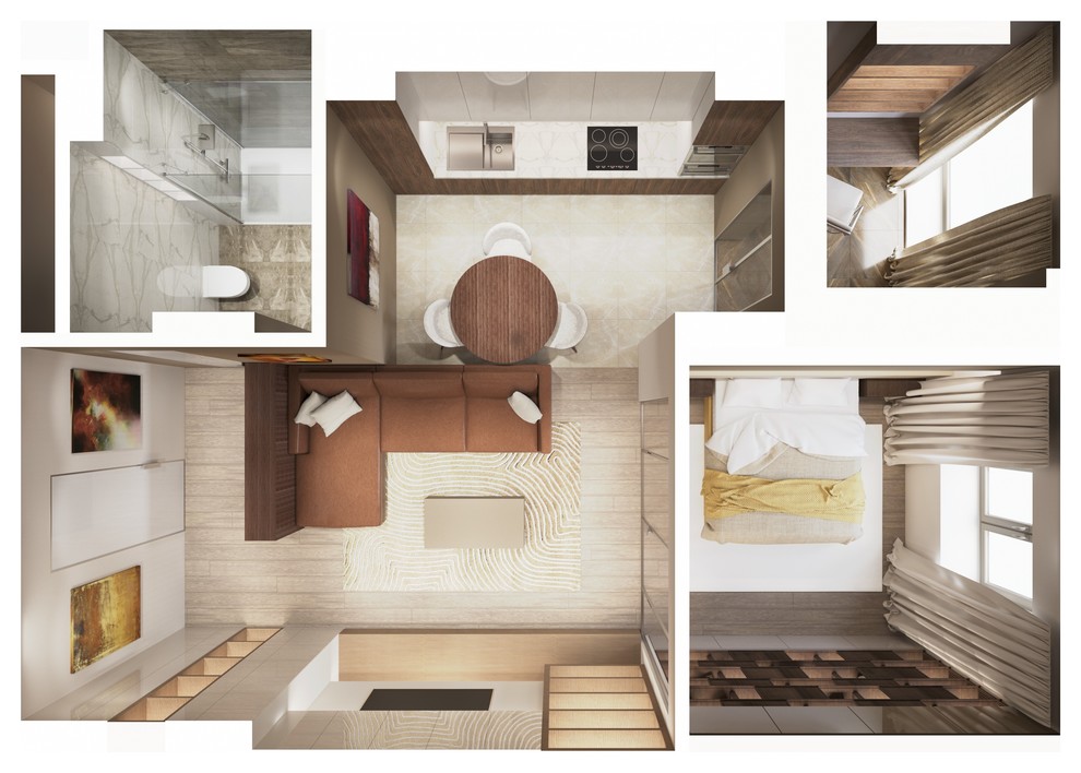 Коммерческий проект. Визуализация планировочных решений квартир