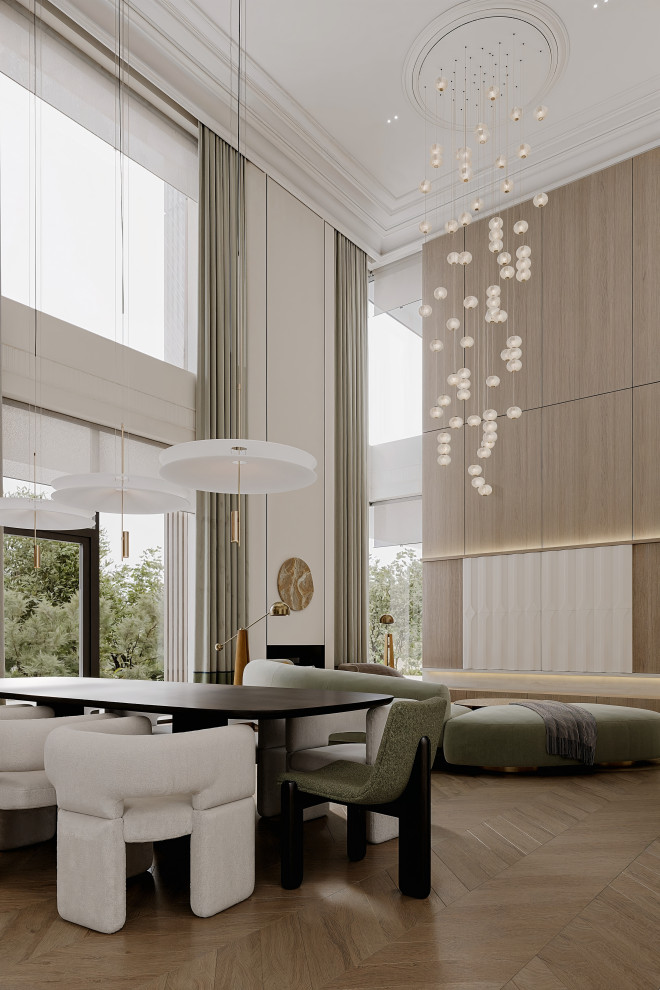 Просторная гостиная а коттедже