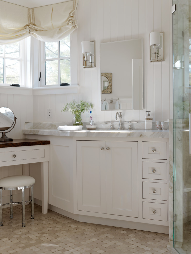Inspiration for a coastal bathroom remodel in Burlington
