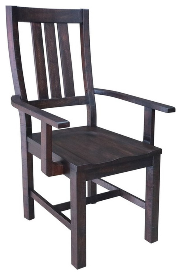 Coaster Calandra Farmhouse Wood Slat Back Arm Chairs Brown