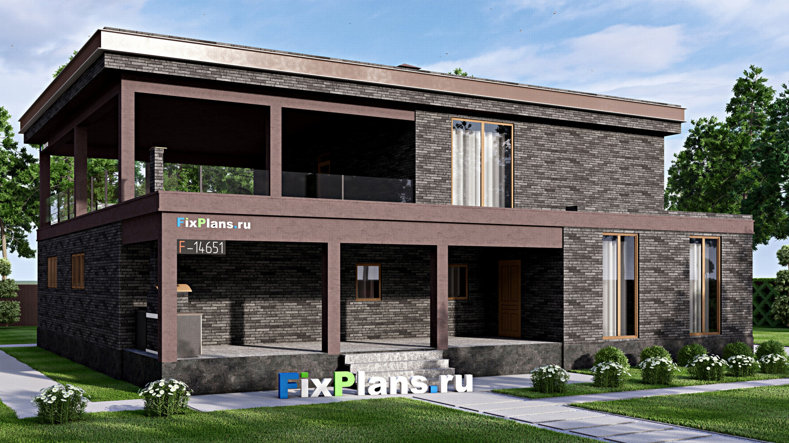 Проект двухэтажного дома 16х17 м S401м2 F-14651