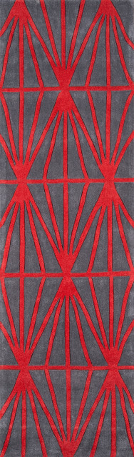 Bliss Hand-Tufted and Hard-Carved Polyster Rug, Red, 2'3"x8' Runner