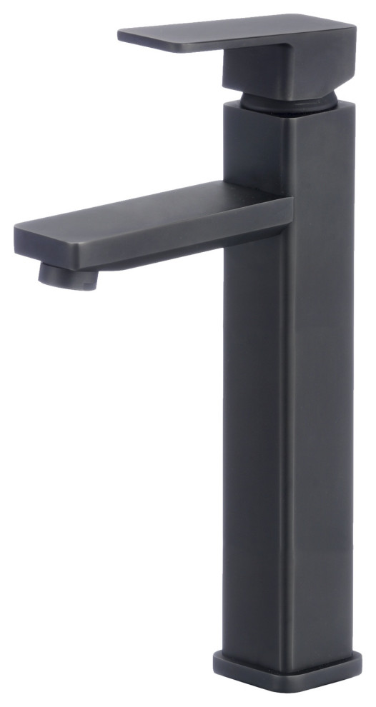 Single Hole Single-Handle Vessel Bathroom Faucet, Matte Black