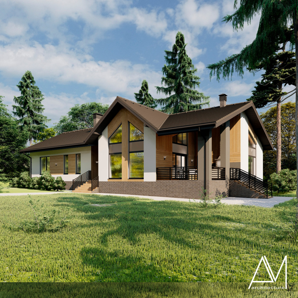 Одноэтажный дом с сауной