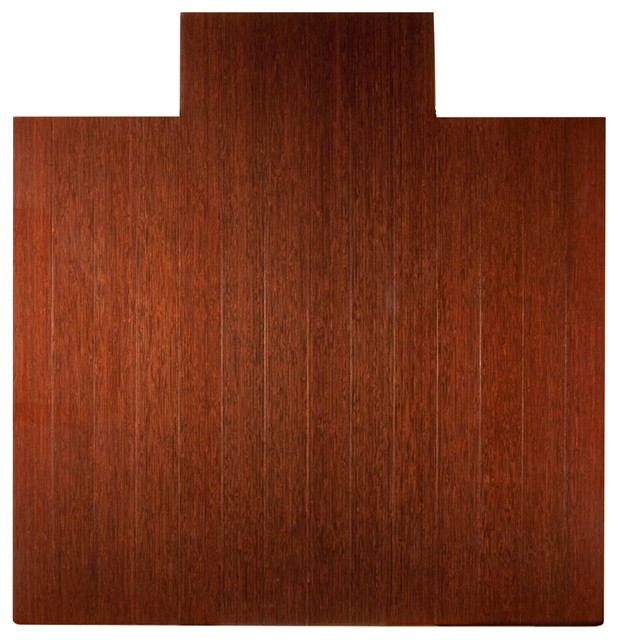 Ronson Bamboo Deluxe Roll-Up Chair Mat, Dark Cherry, With Lip, 55"x57"