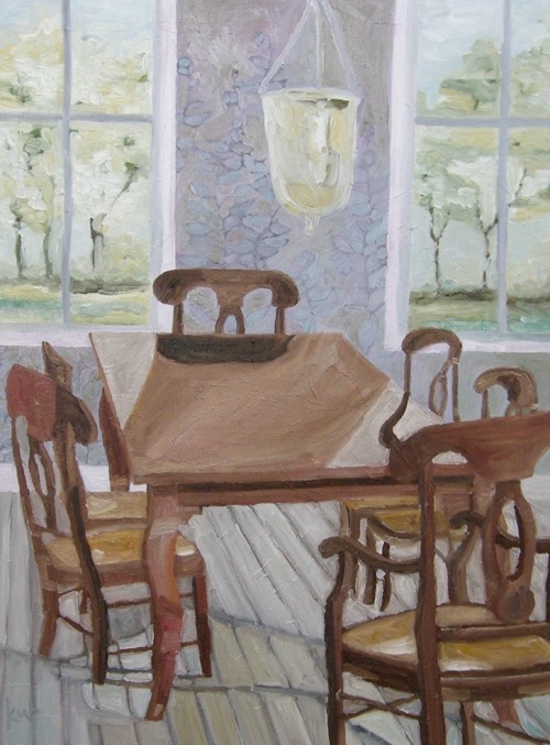 "Empty Chairs & Empty Table" Original Painting