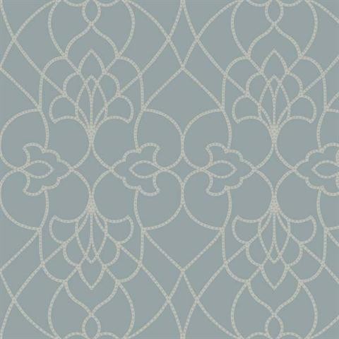 Blue Dotted Pirouette Contemporary Wallpaper