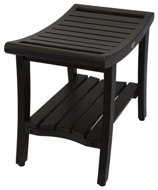 Contemporary Teak Shower Stool or Bench in Brown Finish main image 1