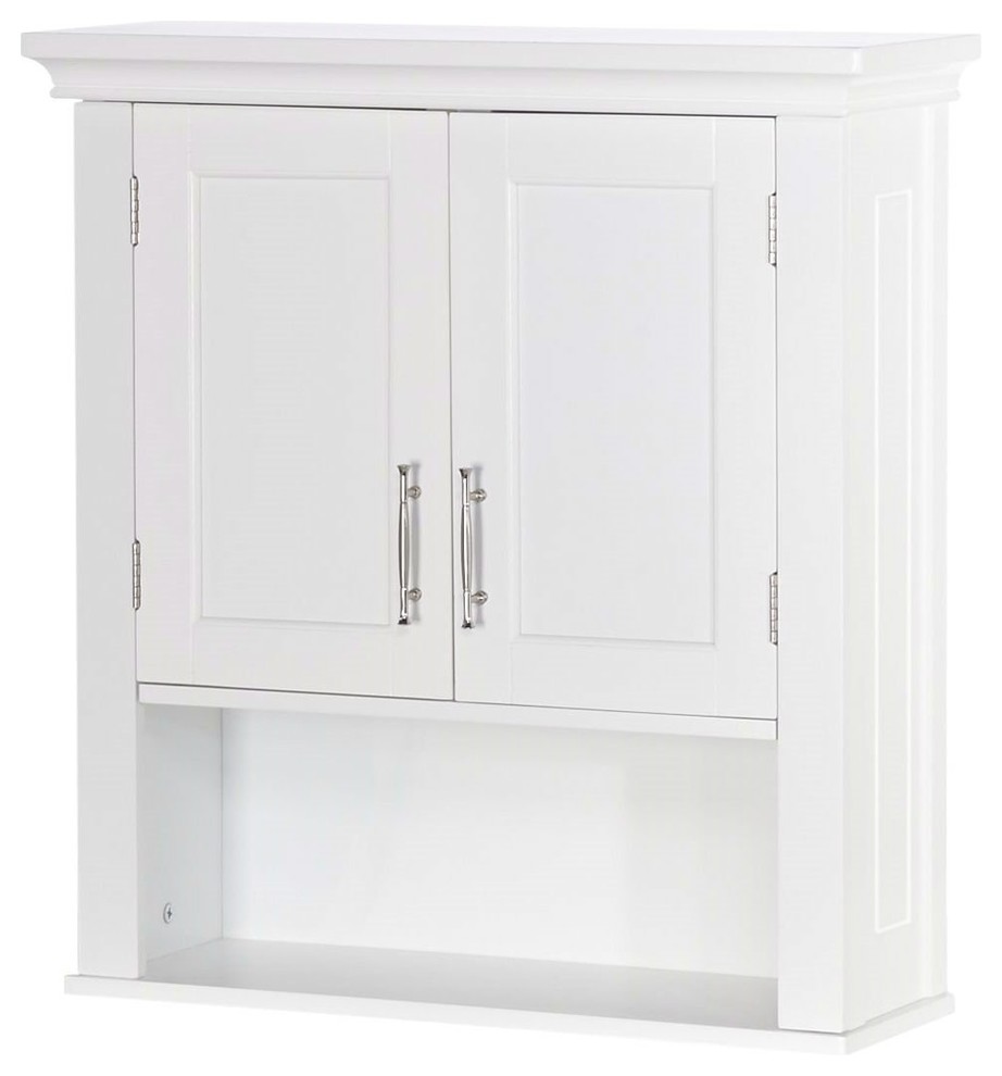 White Bathroom Wall Cabinet Cupboard With Open Shelf Beach Style Bathroom Cabinets By Hilton Furnitures