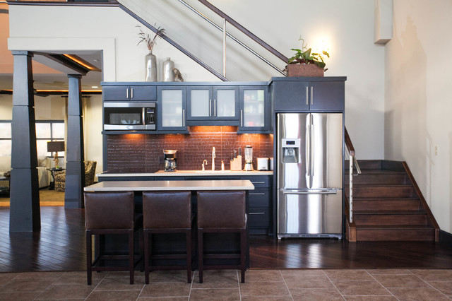 Private Suite For Airplane Hangar Contemporary Kitchen