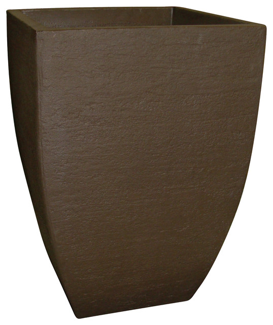 Square Modern Pot (21.2"H x 14.5"W), Coffee
