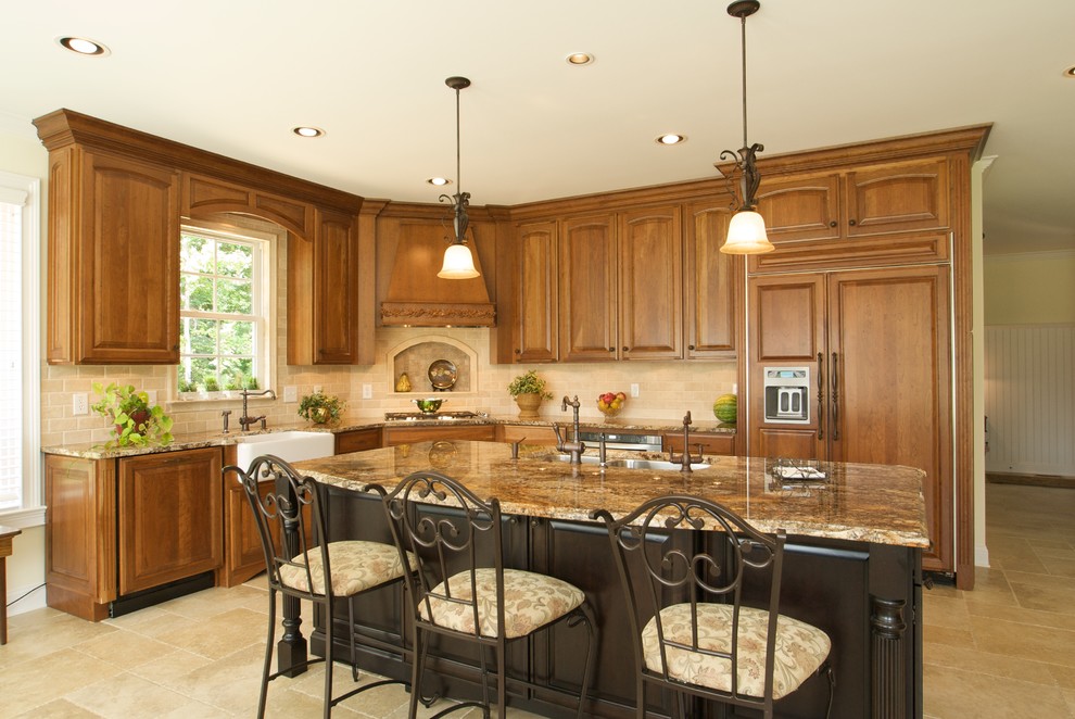 Williamsburg Cherry Kitchen with Black island