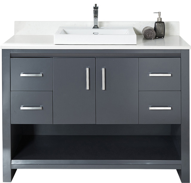 Fairmont Designs Studio One 48 Single Vanity Glossy Pewter Base Cabinet Only