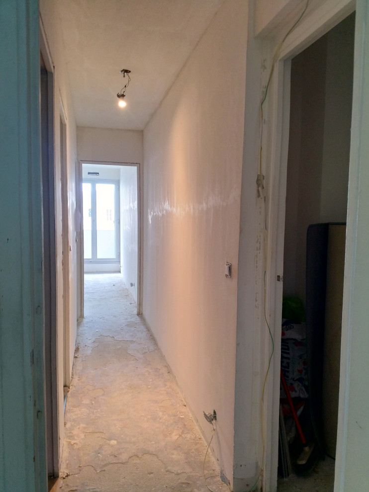 Chantier- Couloir de l'appartement et mise au norme l'électricité