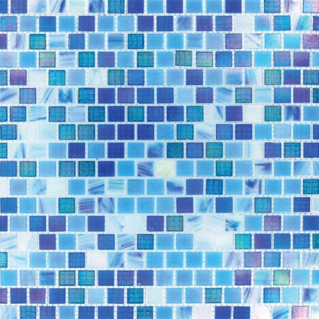 Opaque Blue Rainbow 15Mmx15Mm, Misc, Glass, Mosaics